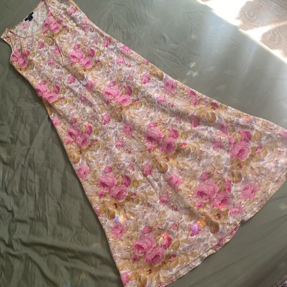 Karen Kane VINTAGE 100% LINEN Maxi Floral Dress - Picture 3 of 11